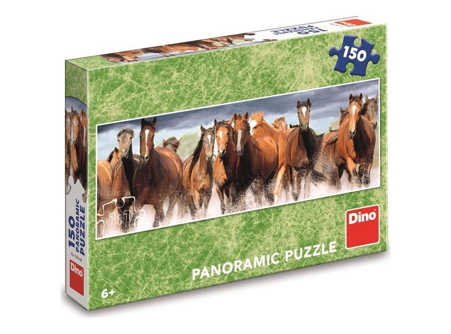 DINO Panoramatické puzzle Kone vo vode 150 dielikov