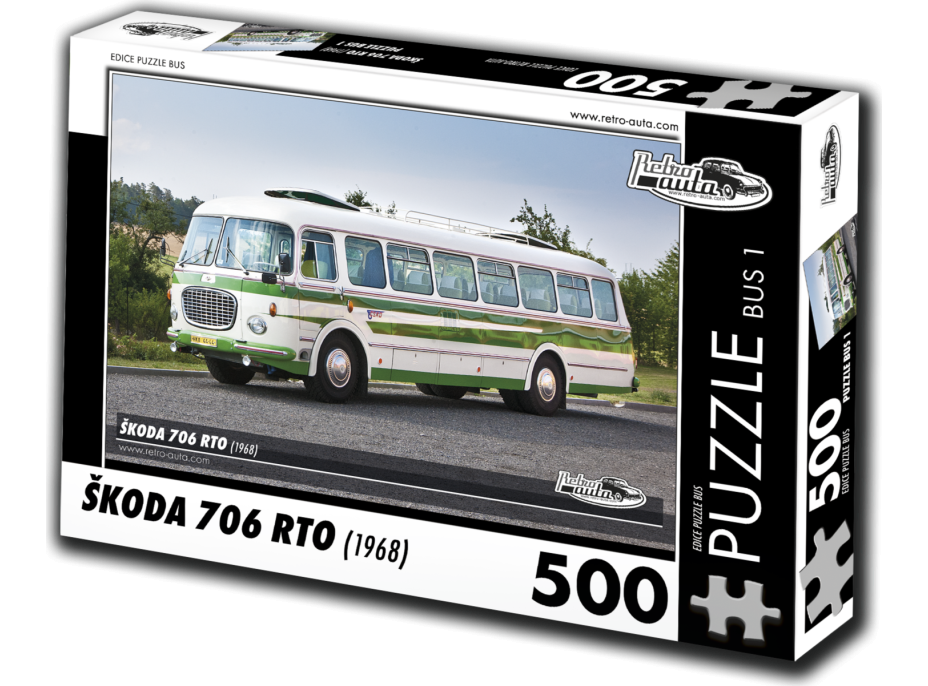 RETRO-AUTA Puzzle BUS č. 1 ŠKODA 706 RTO (1968) 500 dielikov