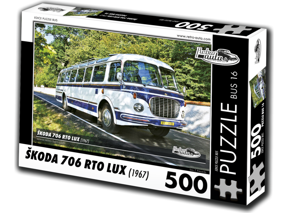 RETRO-AUTA Puzzle BUS č. 16 Škoda 706 RTO LUX (1967) 500 dielikov