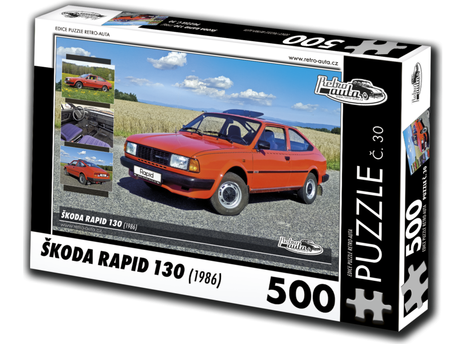 RETRO-AUTA Puzzle č. 30 Škoda Rapid 130 (1986) 500 dielikov