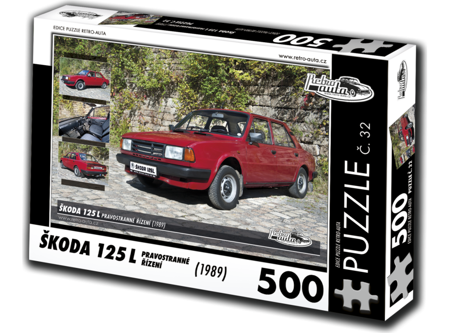 RETRO-AUTA Puzzle č. 32 Škoda 125 L (1989) - pravostranné riadenie 500 dielikov