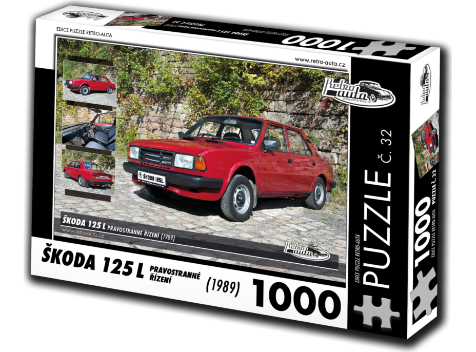 RETRO-AUTA Puzzle č. 32 Škoda 125 L pravostranné riadenie (1989) 1000 dielikov