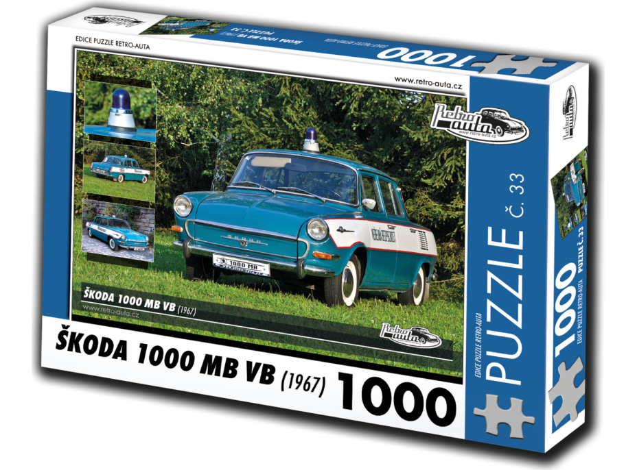 RETRO-AUTA Puzzle č. 33 Škoda 1000 MB VB (1967) 1000 dielikov