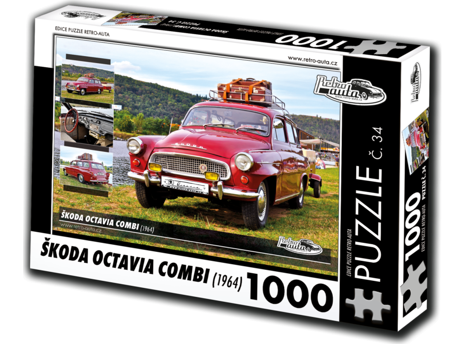 RETRO-AUTA Puzzle č. 34 Škoda Octavia Combi (1964) 1000 dielikov