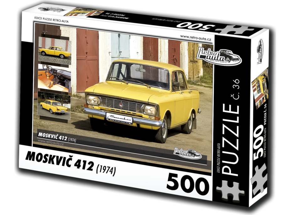 RETRO-AUTA Puzzle č. 36 Moskvič 412 (1974) 500 dielikov