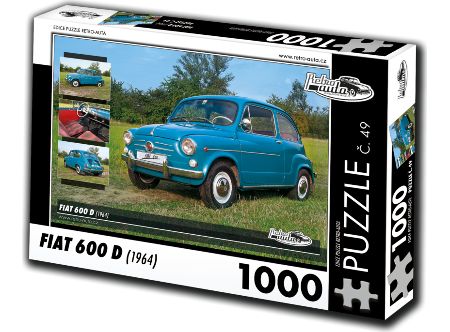 RETRO-AUTA Puzzle č. 49 Fiat 600 D (1964) 1000 dielikov