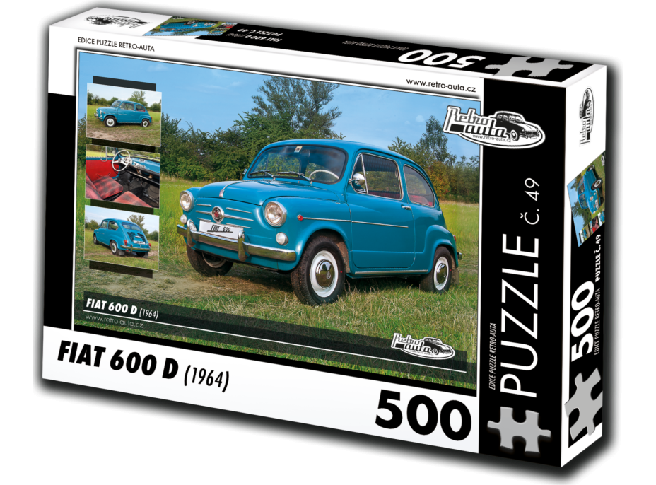 RETRO-AUTA Puzzle č. 49 Fiat 600 D (1964) 500 dielikov