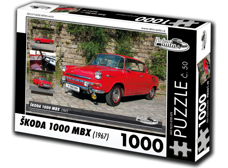 RETRO-AUTA Puzzle č. 50 Škoda 1000 MBX (1967) 1000 dielikov