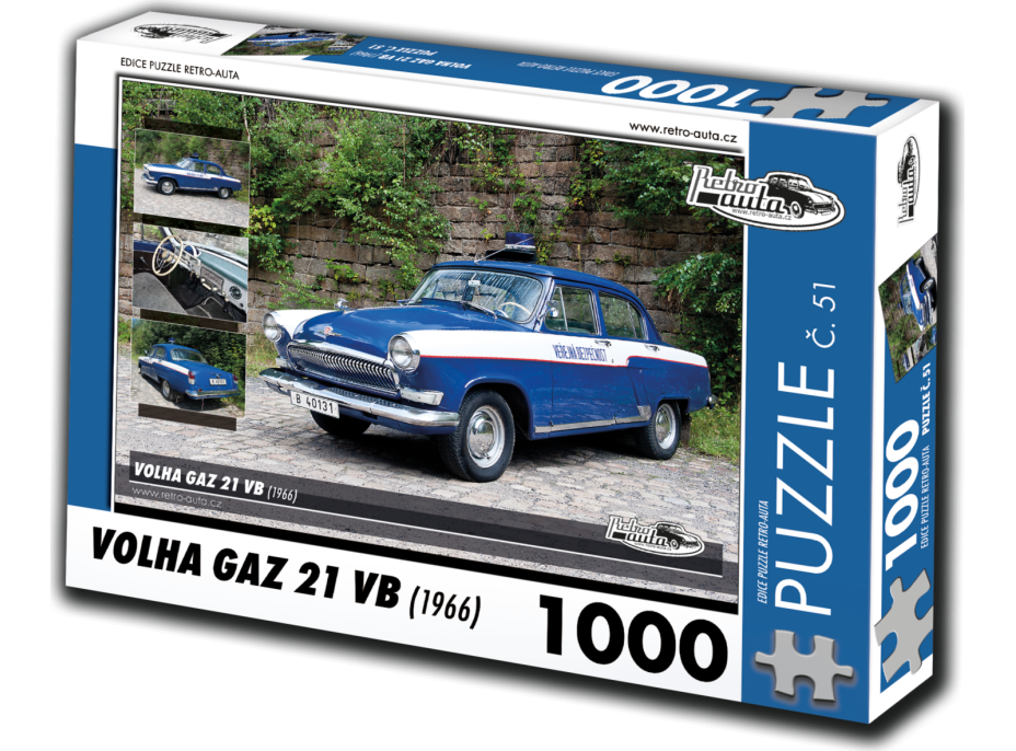 RETRO-AUTA Puzzle č. 51 Volga Gaz 21 VB (1966) 1000 dielikov