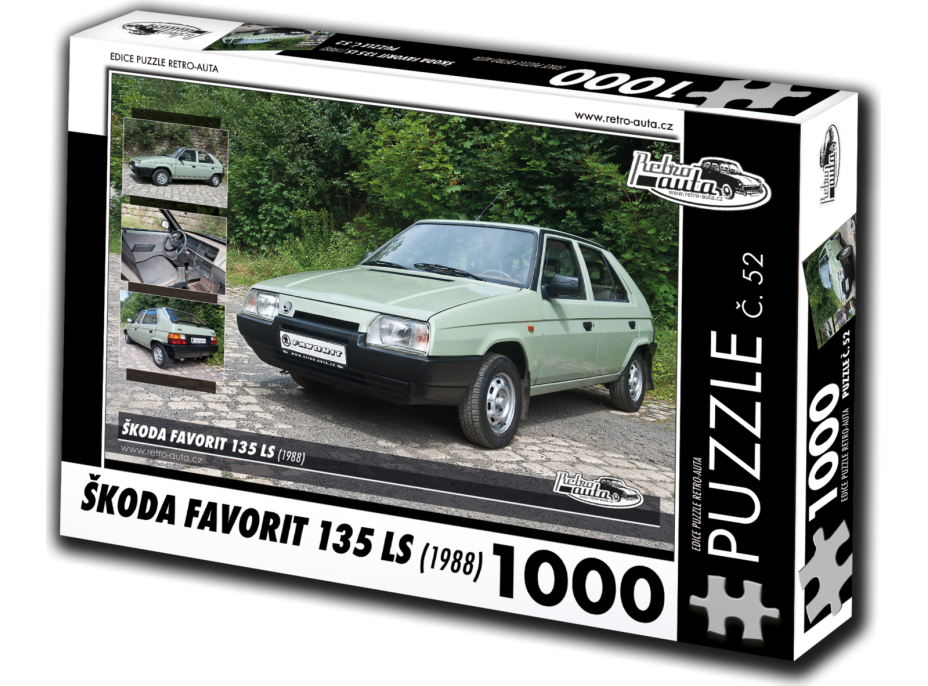 RETRO-AUTA Puzzle č. 52 Škoda Favorit 135 LS (1988) 1000 dielikov