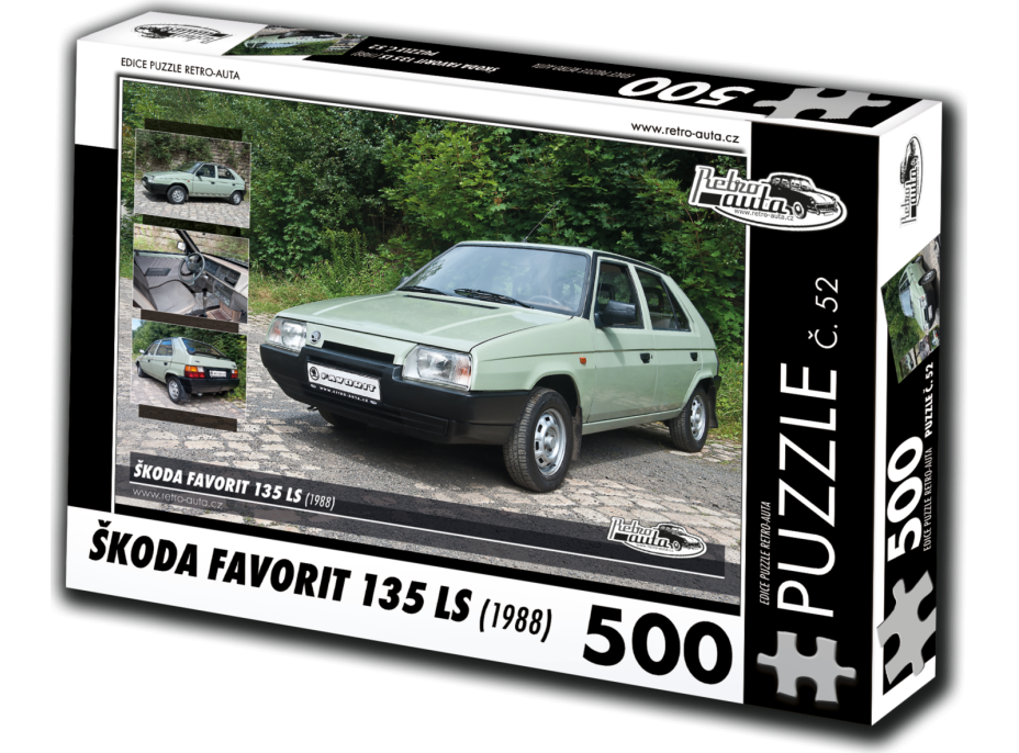 RETRO-AUTA Puzzle č. 52 Škoda Favorit 135 LS (1988) 500 dielikov
