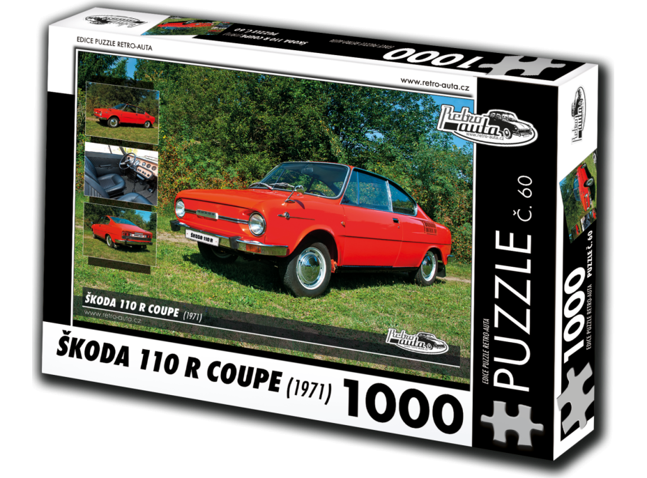 RETRO-AUTA Puzzle č. 60 Škoda 110 R Coupe (1971) 1000 dielikov