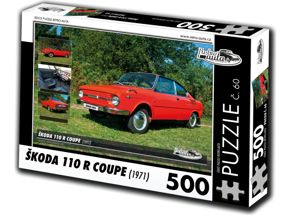 RETRO-AUTA Puzzle č. 60 Škoda 110 R Coupe (1971) 500 dielikov