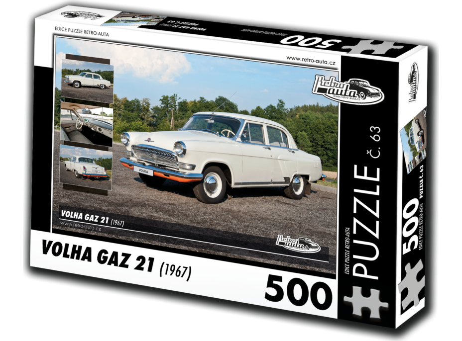 RETRO-AUTA Puzzle č. 63 Volga GAZ 21 (1967) 500 dielikov