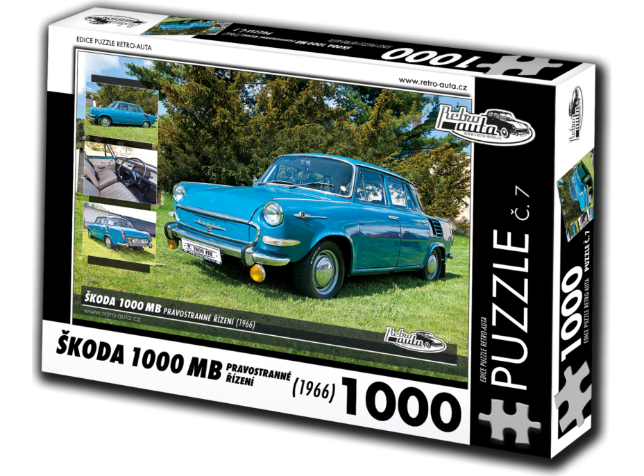 RETRO-AUTA Puzzle č. 7 Škoda 1000MB pravostranné riadenie (1966) 1000 dielikov