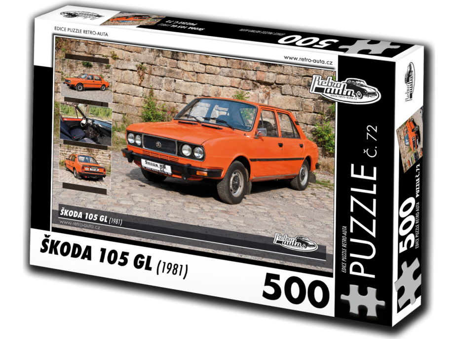 RETRO-AUTA Puzzle č. 72 Škoda 105 GL (1981) 500 dielikov