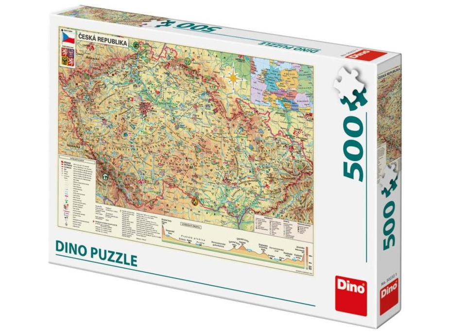 DINO Puzzle Mapa Českej republiky 500 dielikov