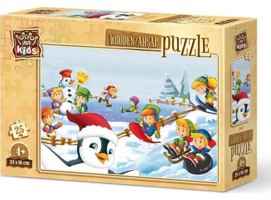 ART PUZZLE Drevené puzzle Zimní športovci 25 dielikov