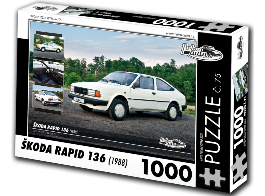 RETRO-AUTA Puzzle č. 75 Škoda RAPID 136 (1988) 1000 dielikov