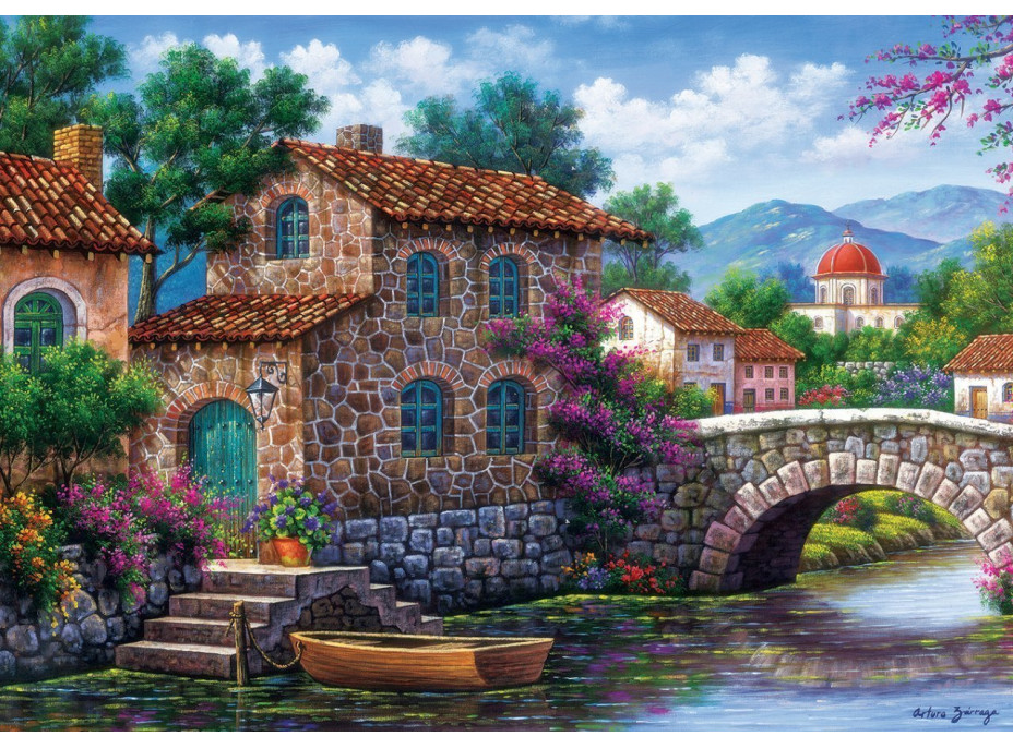 ART PUZZLE Puzzle Kanál s kvetinami 500 dielikov