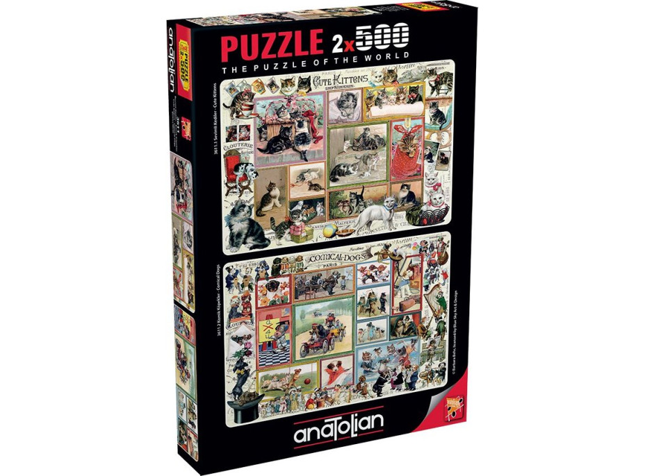 ANATOLIAN Puzzle Mačky a Psy 2x500 dielikov