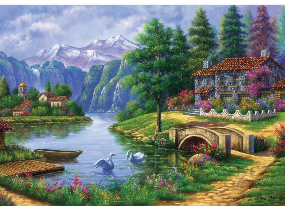 ART PUZZLE Puzzle Dedina pri jazere 1500 dielikov