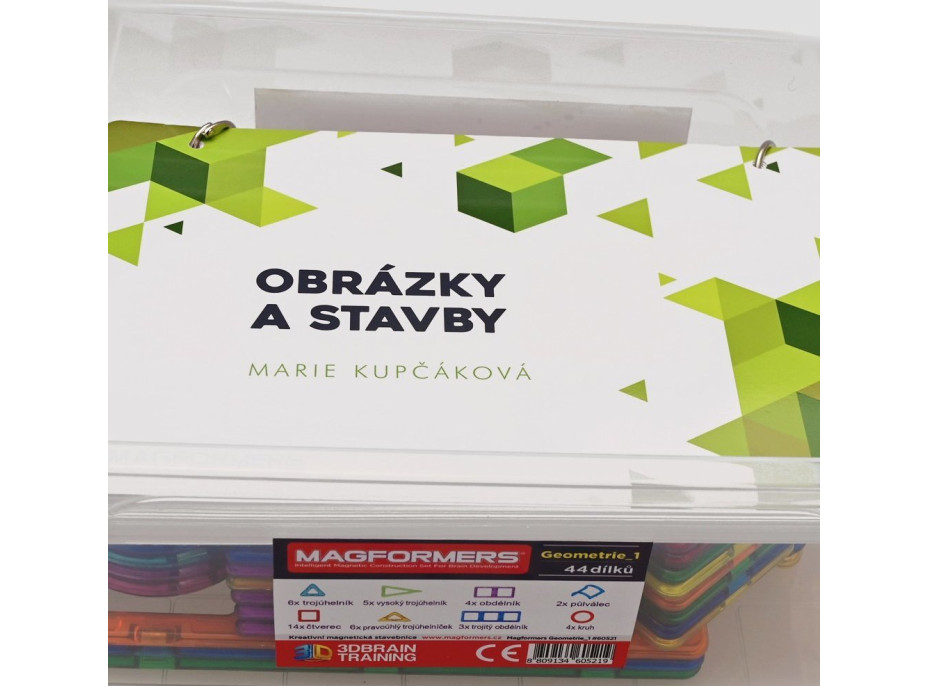 MAGFORMERS Geometria 1: Obrázky a stavby - box 44 dielikov