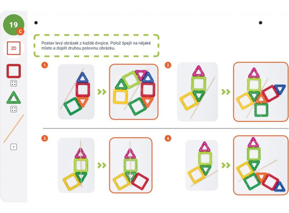 MAGFORMERS Geometria 1: Obrázky a stavby - box 44 dielikov