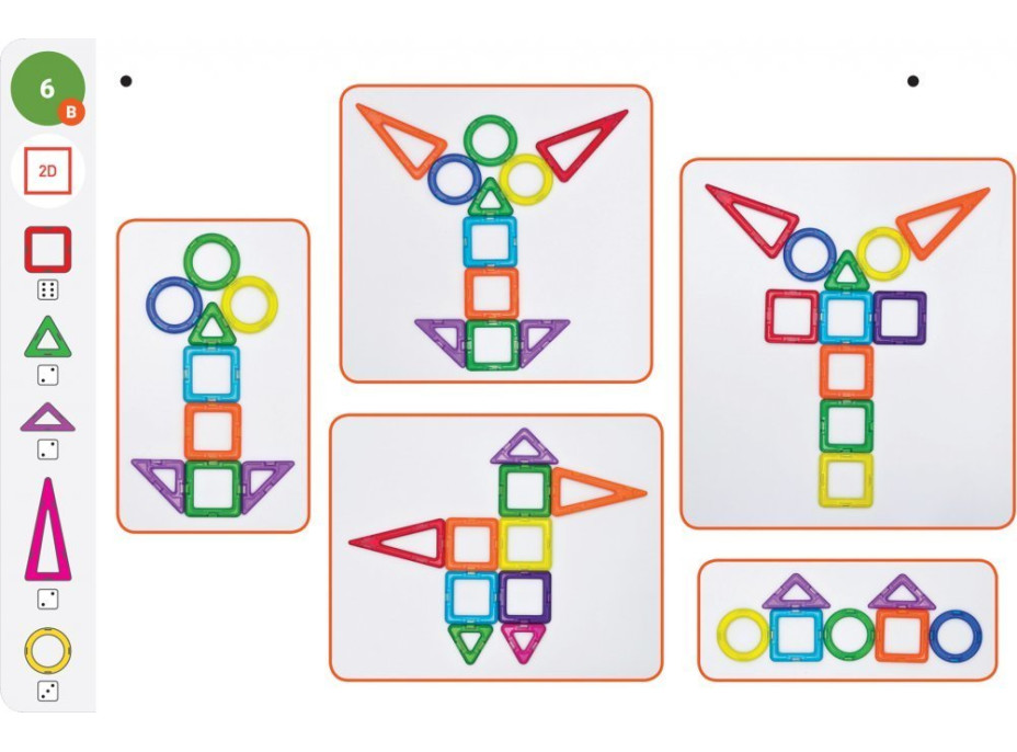 MAGFORMERS Geometria 1: Obrázky a stavby - box 44 dielikov