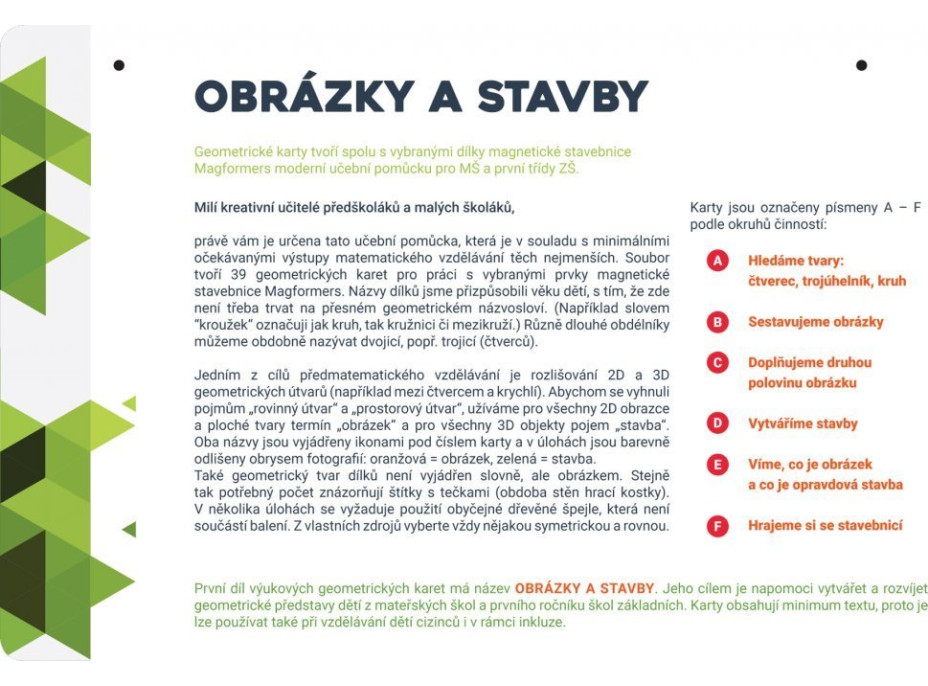 MAGFORMERS Geometria 1: Obrázky a stavby - box 44 dielikov