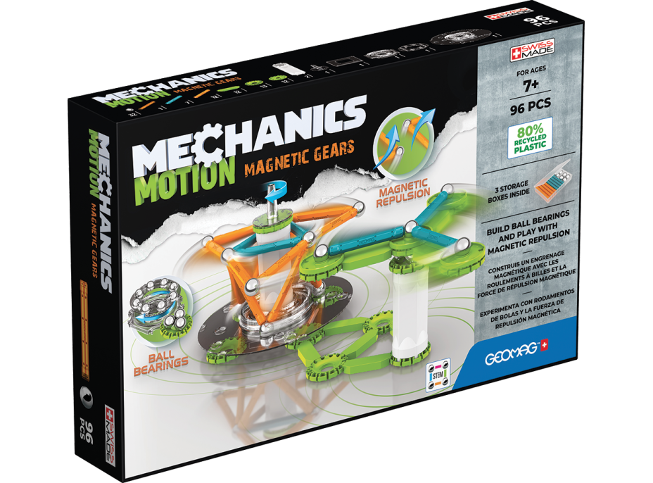 GEOMAG Mechanics Motion Magnetic Gears 96 dielikov