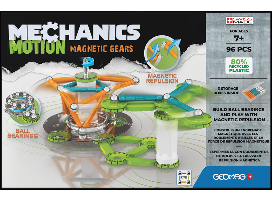 GEOMAG Mechanics Motion Magnetic Gears 96 dielikov