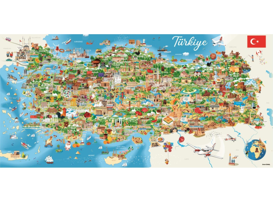 ANATOLIAN Panoramatické puzzle Mapa Turecka 1500 dielikov