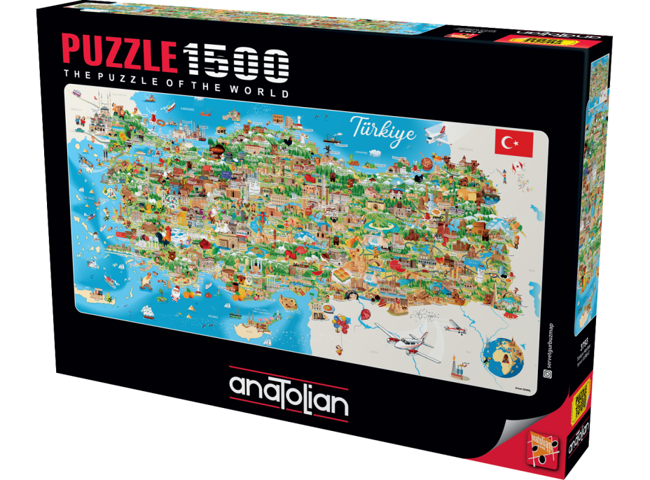 ANATOLIAN Panoramatické puzzle Mapa Turecka 1500 dielikov