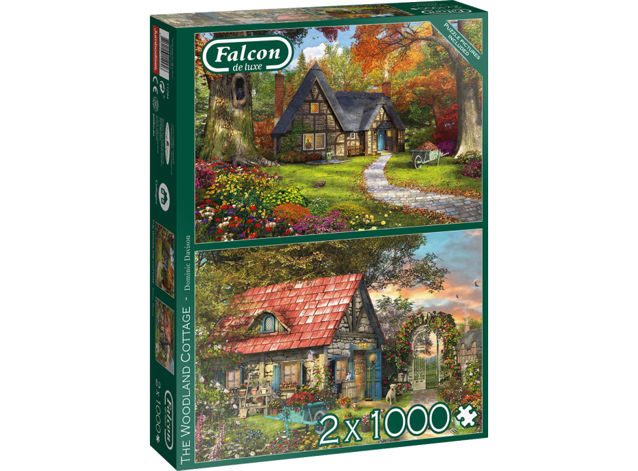 FALCON Puzzle Drevené chalúpky 2x1000 dielikov