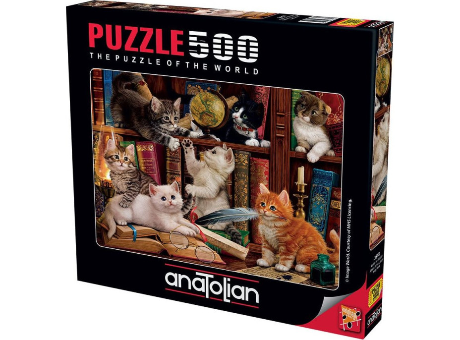 ANATOLIAN Puzzle Mačičky v knižnici 500 dielikov