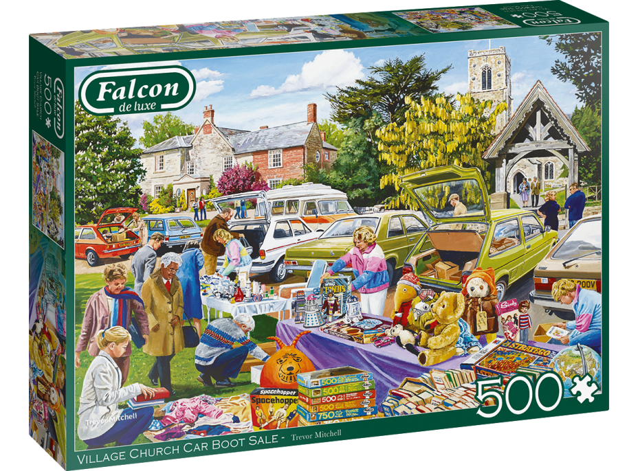 FALCON Puzzle Vidiecky blší trh pri kostole 500 dielikov