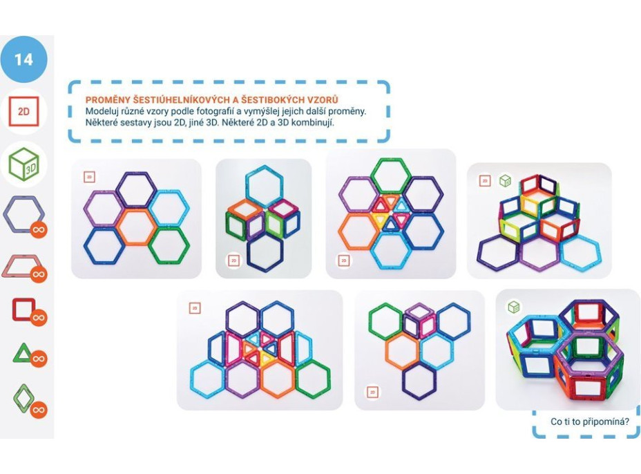 MAGFORMERS Geometria 3: 2D a 3D - box 122 dielikov