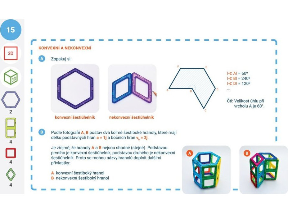 MAGFORMERS Geometria 3: 2D a 3D - box 122 dielikov