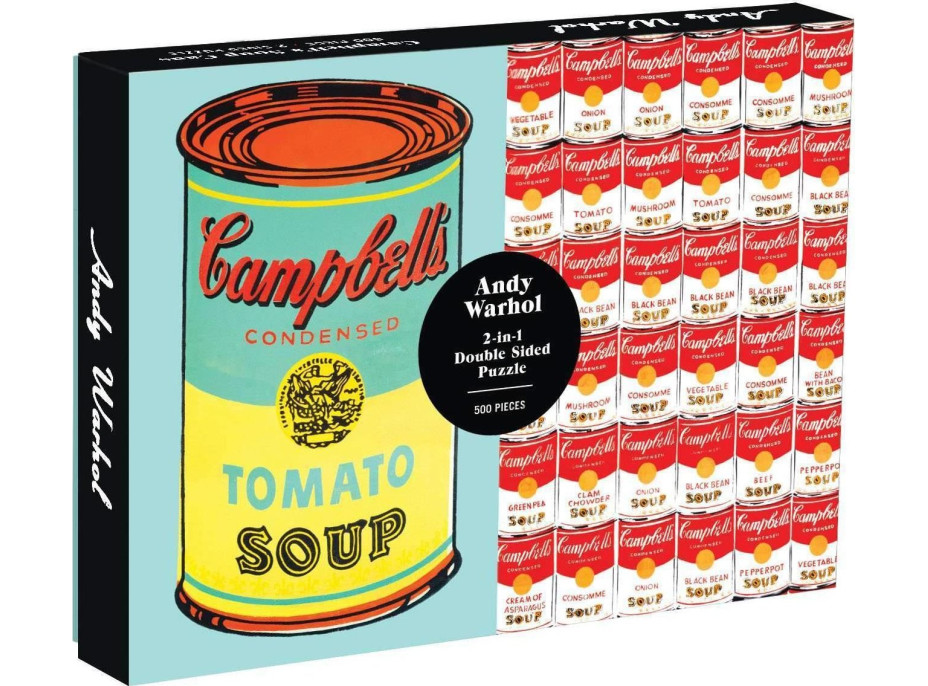 GALISON Obojstranné puzzle Andy Warhol Campbell&#39;s Soup Cans 500 dielikov