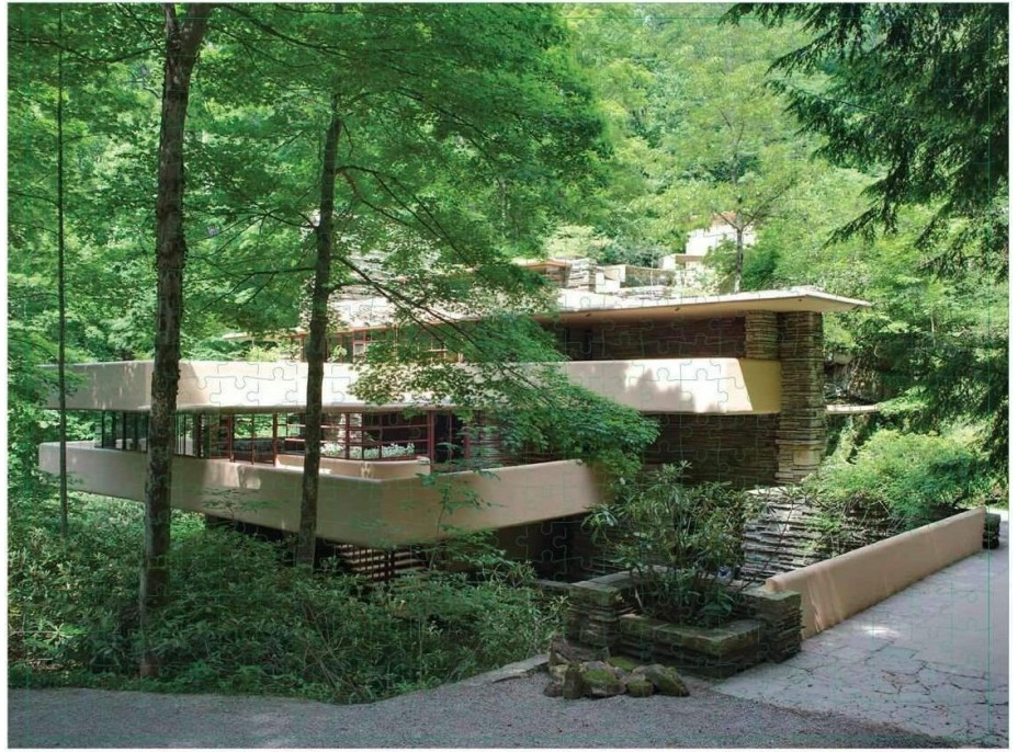 GALISON Obojstranné puzzle Frank Lloyd Wright Fallingwater 500 dielikov