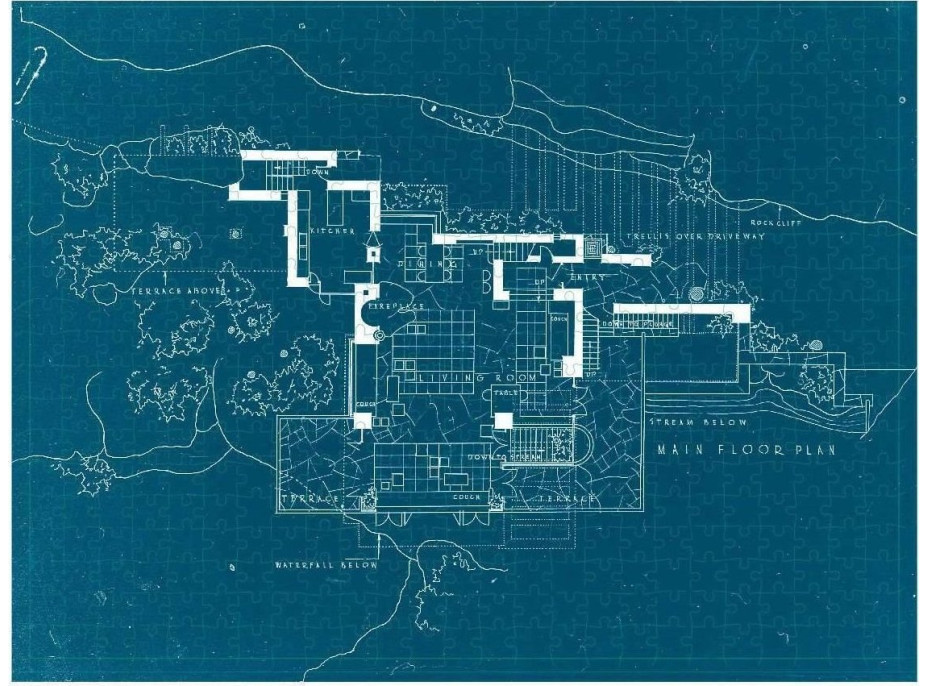 GALISON Obojstranné puzzle Frank Lloyd Wright Fallingwater 500 dielikov