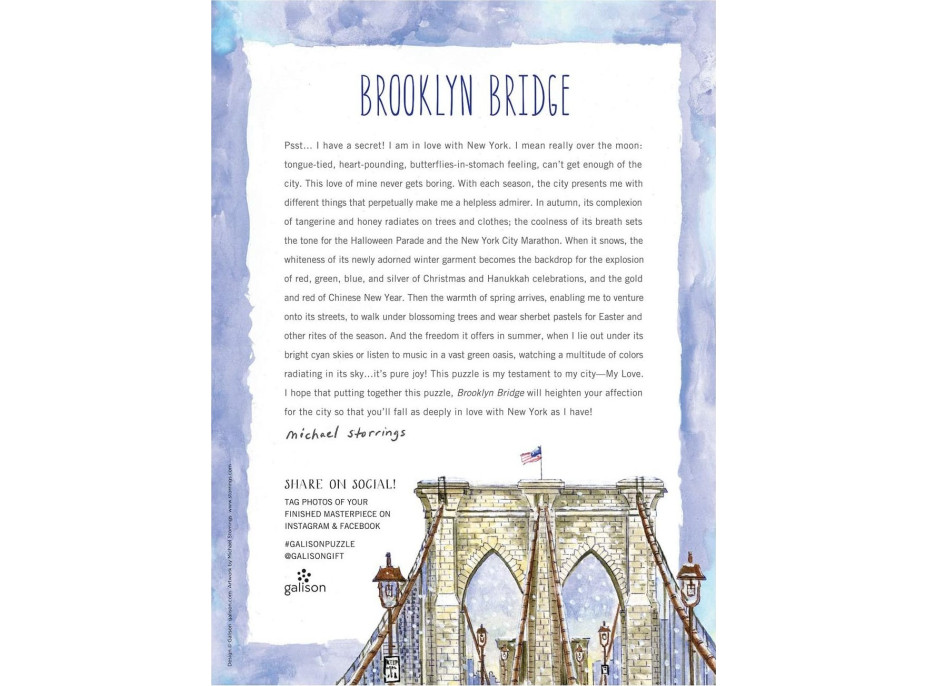 GALISON Puzzle Brooklynský most 1000 dielikov