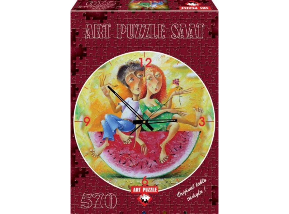 ART PUZZLE Puzzle hodiny Milujeme červenú 570 dielikov