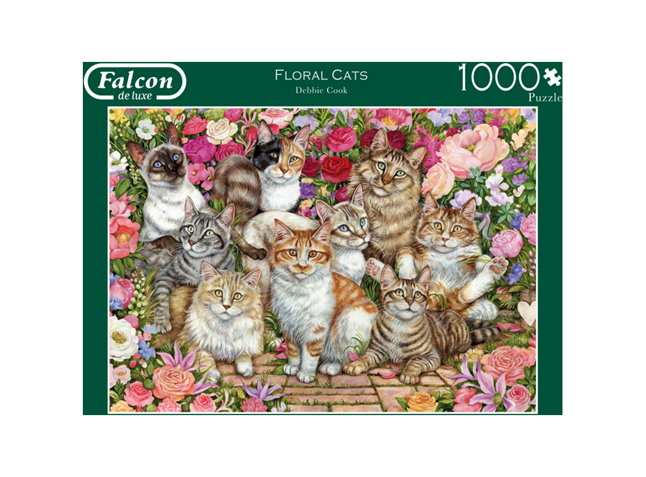 FALCON Puzzle Mačky medzi kvetmi 1000 dielikov