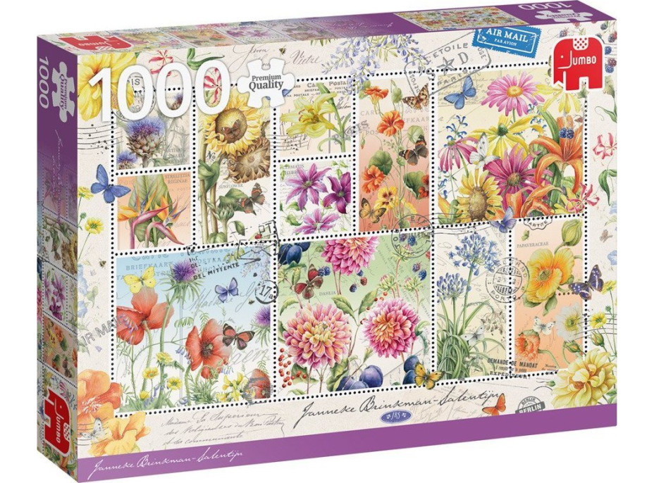 JUMBO Puzzle Letné kvetinové známky 1000 dielikov