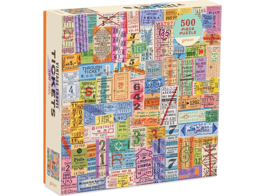 GALISON Štvorcové puzzle Staré cestovné lístky 500 dielikov