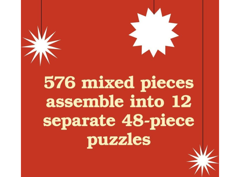 CHRONICLE BOOKS Sada 12 puzzle Dvanásť dní Mačkonoc 576 dielikov