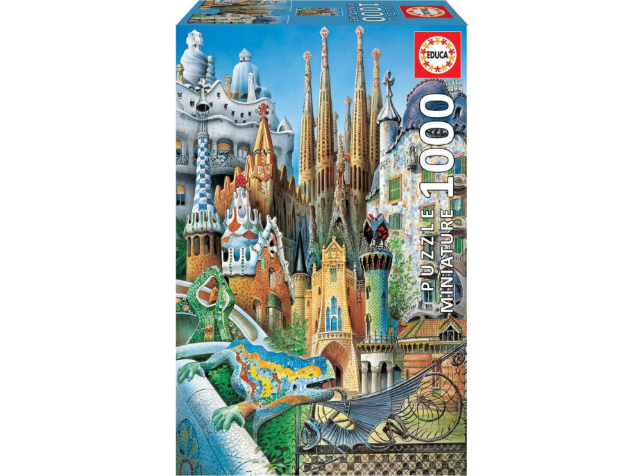 EDUCA Miniatúrne puzzle Koláž z diela A.Gaudí 1000 dielikov