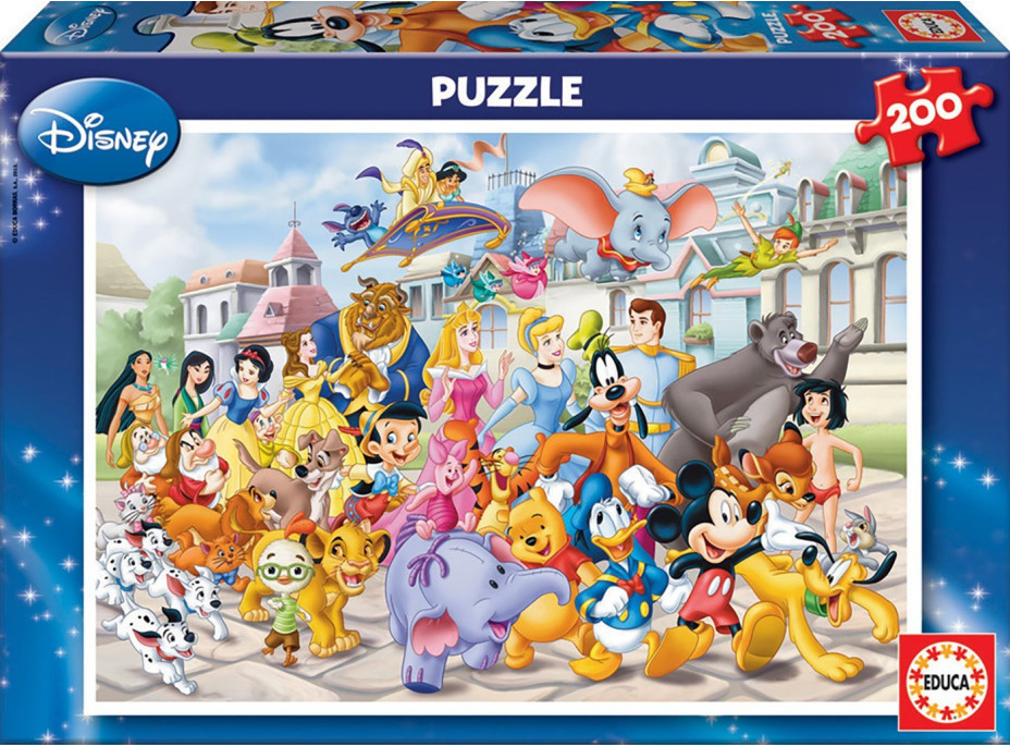 EDUCA Puzzle Sprievod postavičiek Disney 200 dielikov